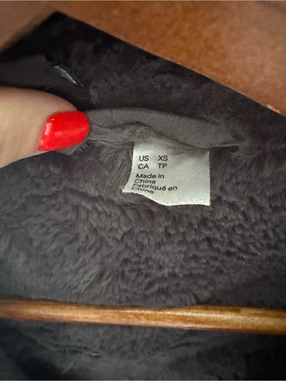 Women's Gray Faux Shearling Moto Jacket, H&M - Picture 3 of 3